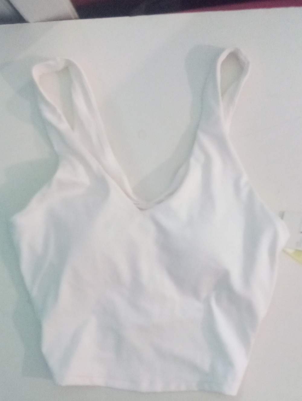 * All In Motion White V-Neck Crop Sports Bra Small NWT $20